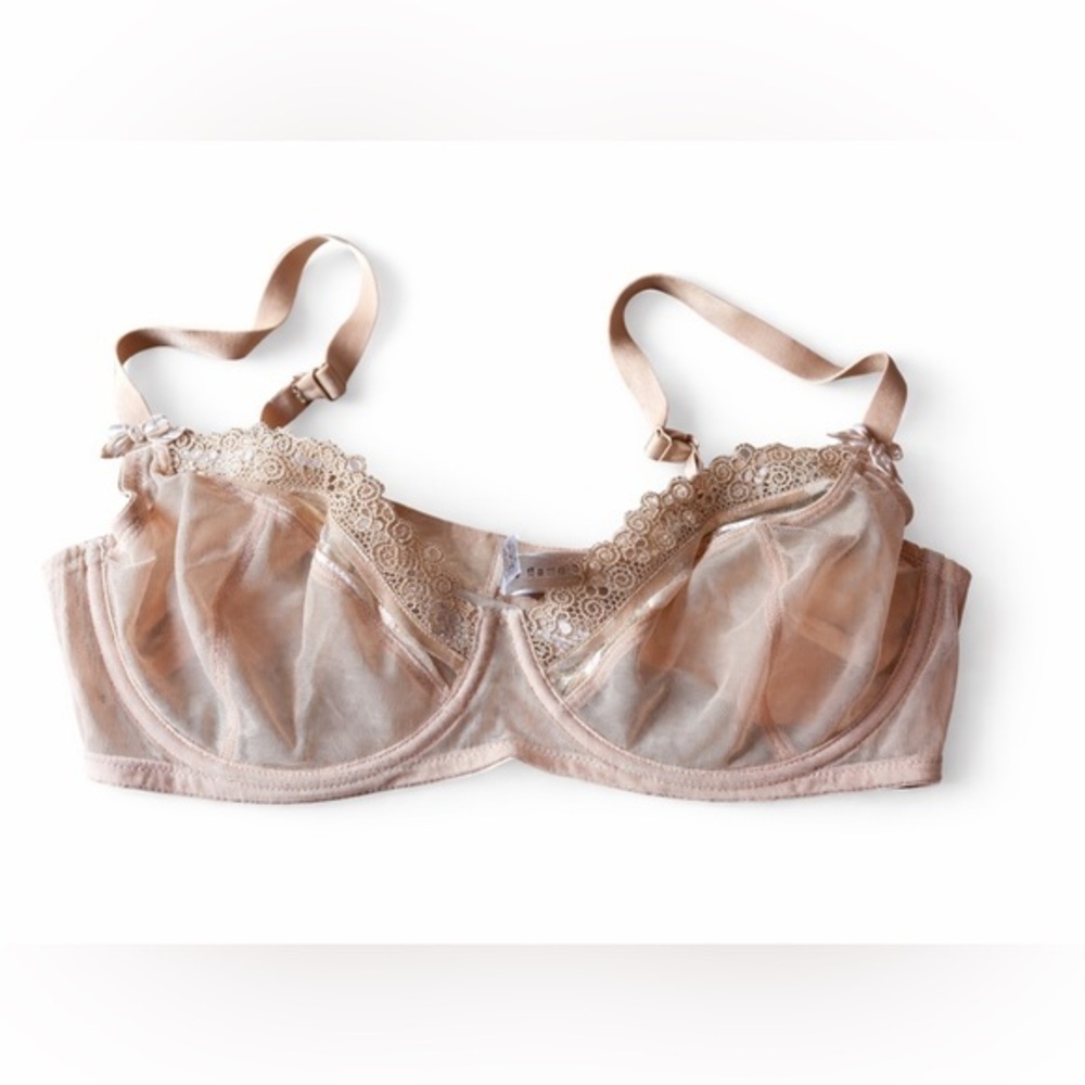 Wacoal Halo Lace Underwire Bra Nude 38D Full Figure Convertible Straps